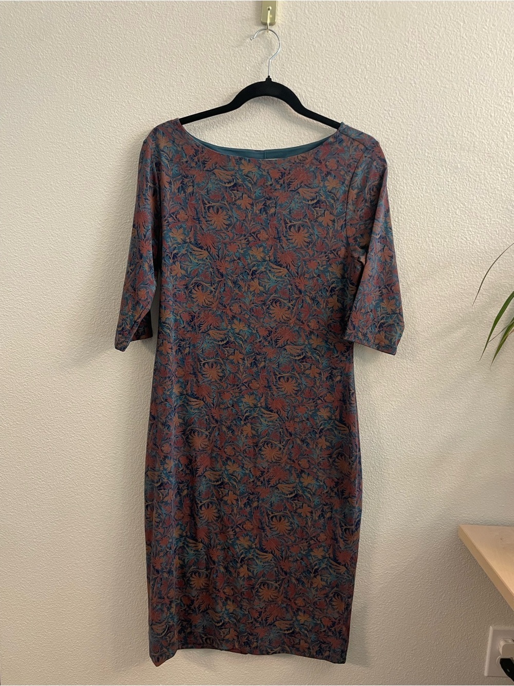 Peruvian Connection Floral Knit Sheath Dress Medium